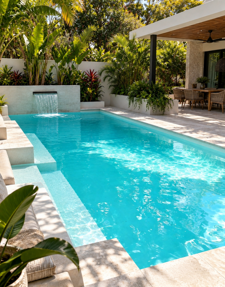 White marbelite pool plaster finish